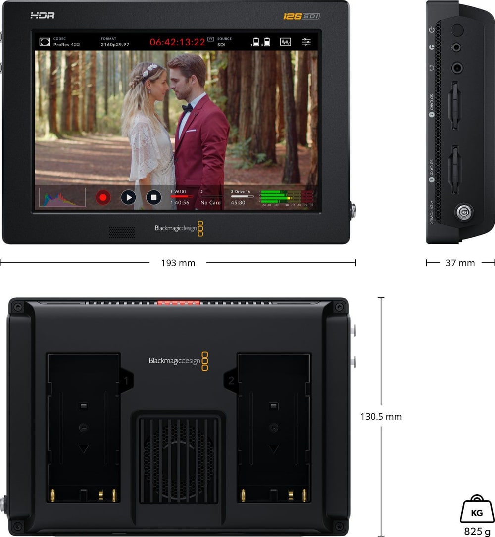 Video Assist 7″ 12G HDR – Dimenzije i masa