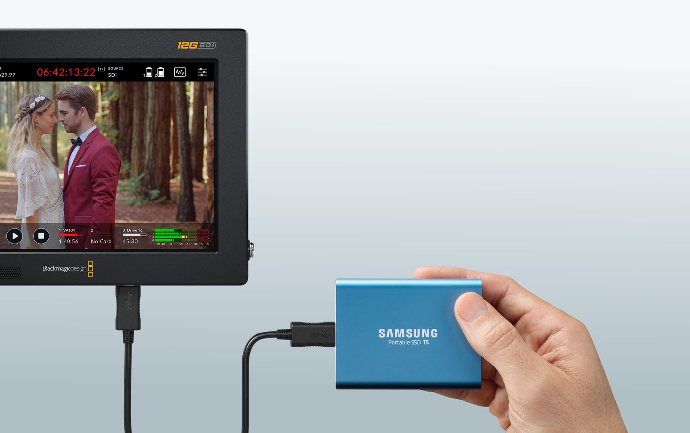 Video Assist 7″ 12G HDR – Dva utora za SD i vanjski USB-C disk