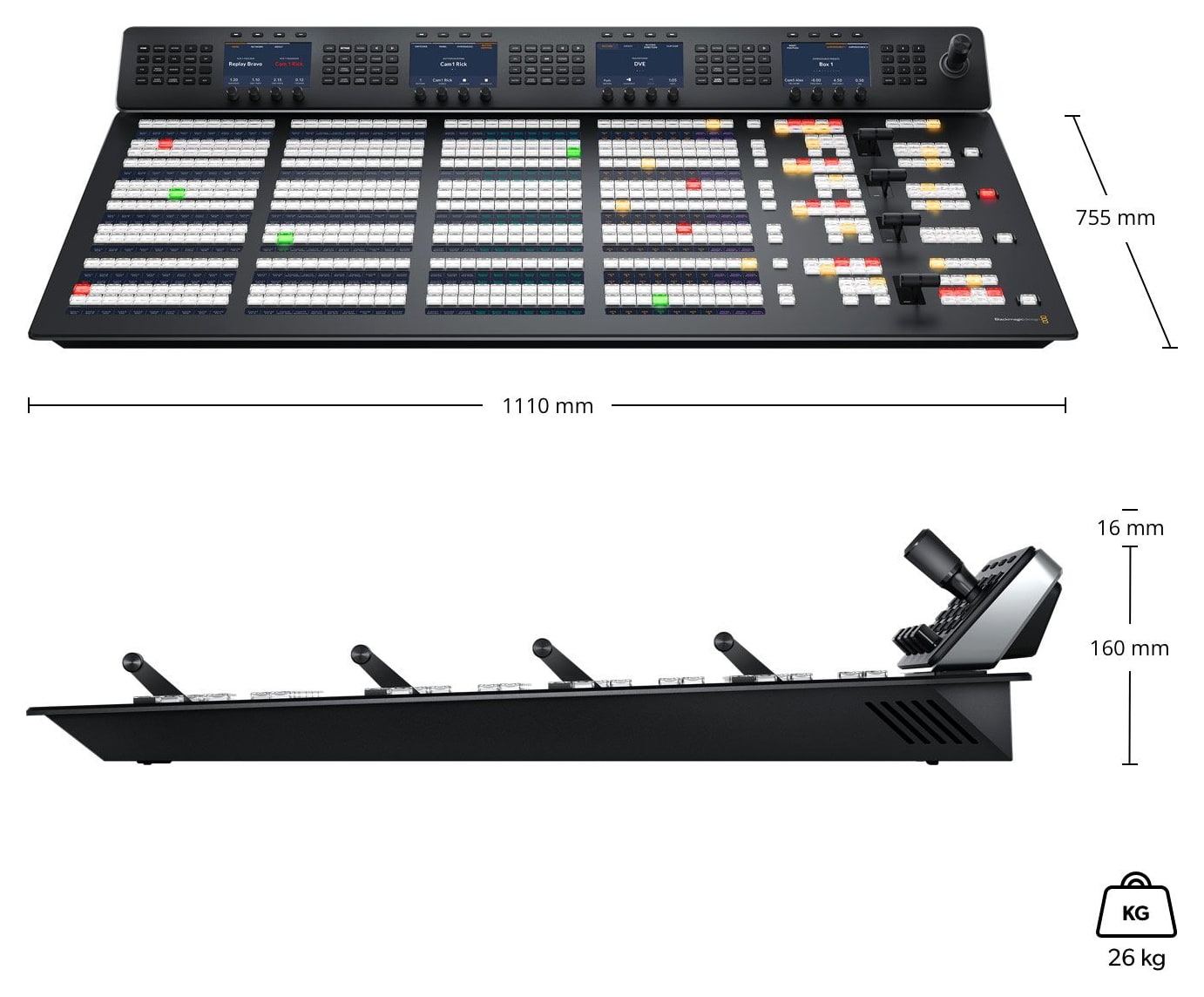 ATEM 4 M/E Advanced Panel 40 – Dimenzije