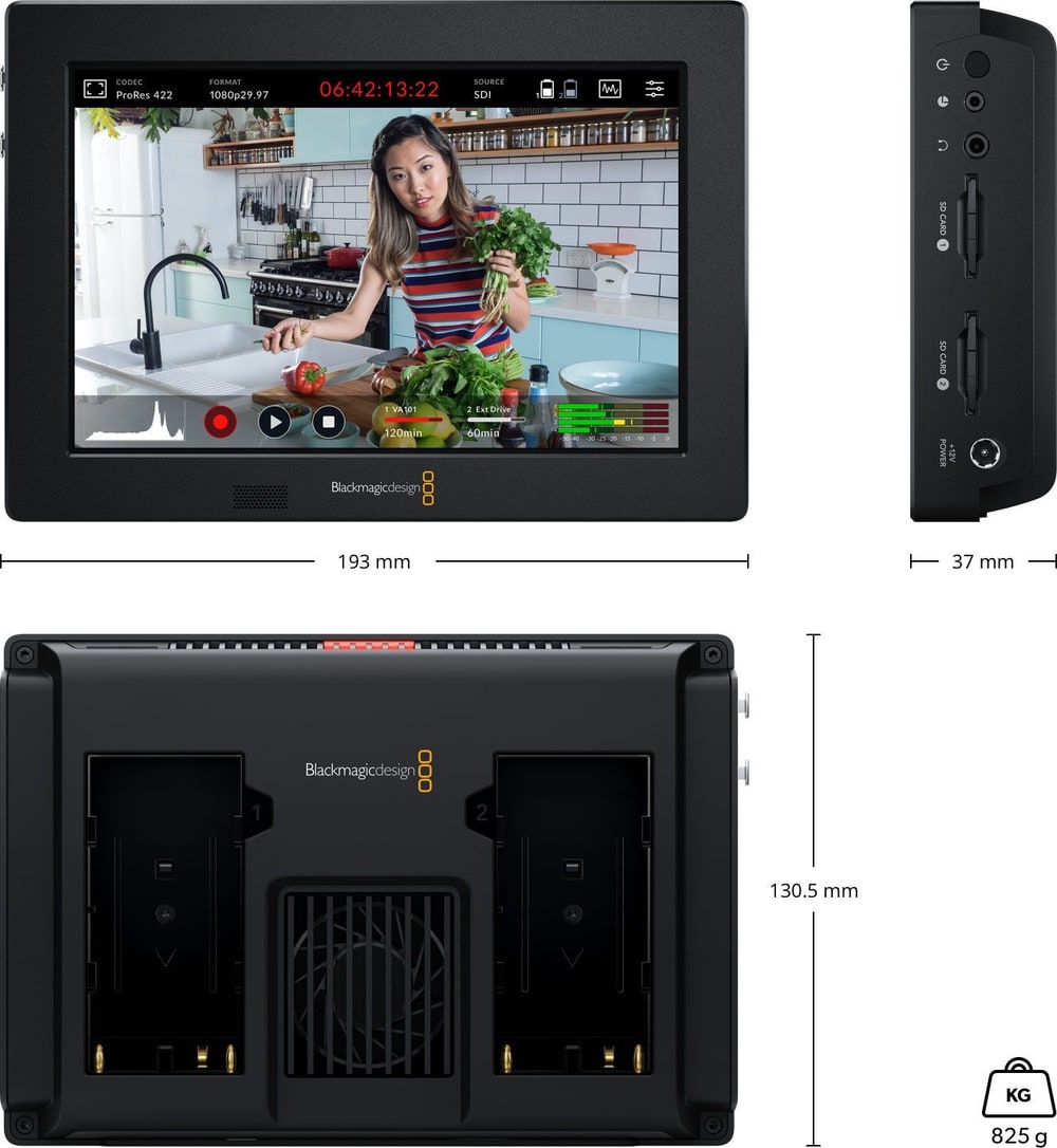 Video Assist 7″ 3G – Dimenzije i masa