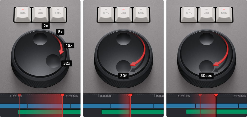 DaVinci Resolve Speed Editor – Shuttle, Jog i Scroll