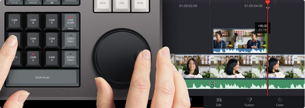 DaVinci Resolve Speed Editor – Tipke kamera i Live Override