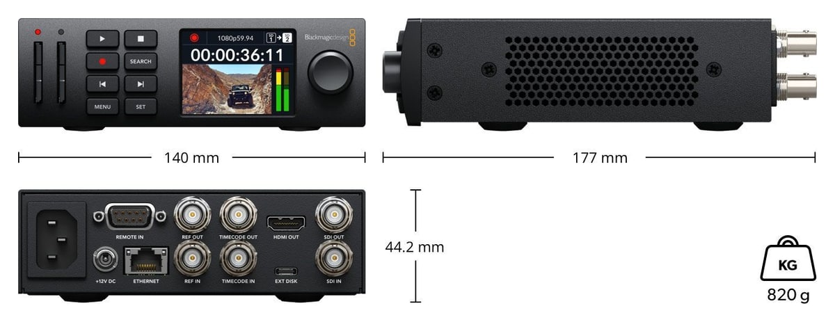 HyperDeck Studio HD Mini – Dimenzije i masa