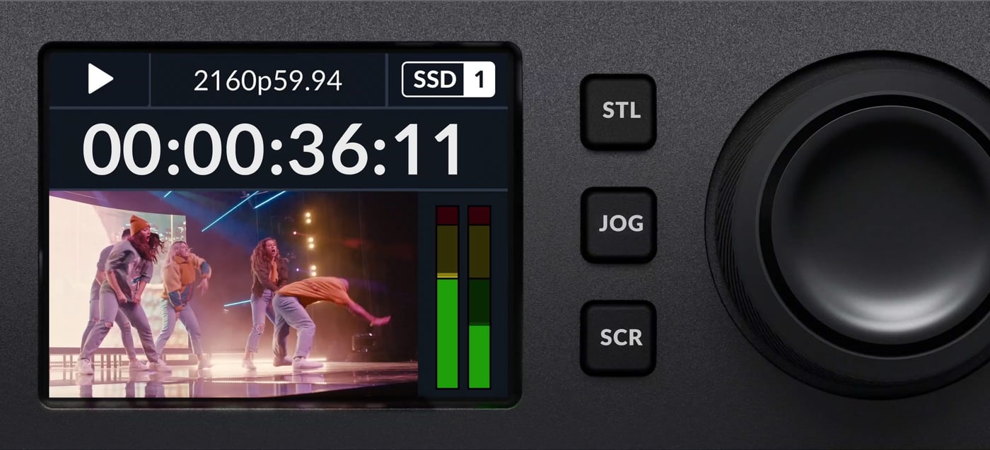HyperDeck Studio 4K Pro – Statusni zaslon u boji