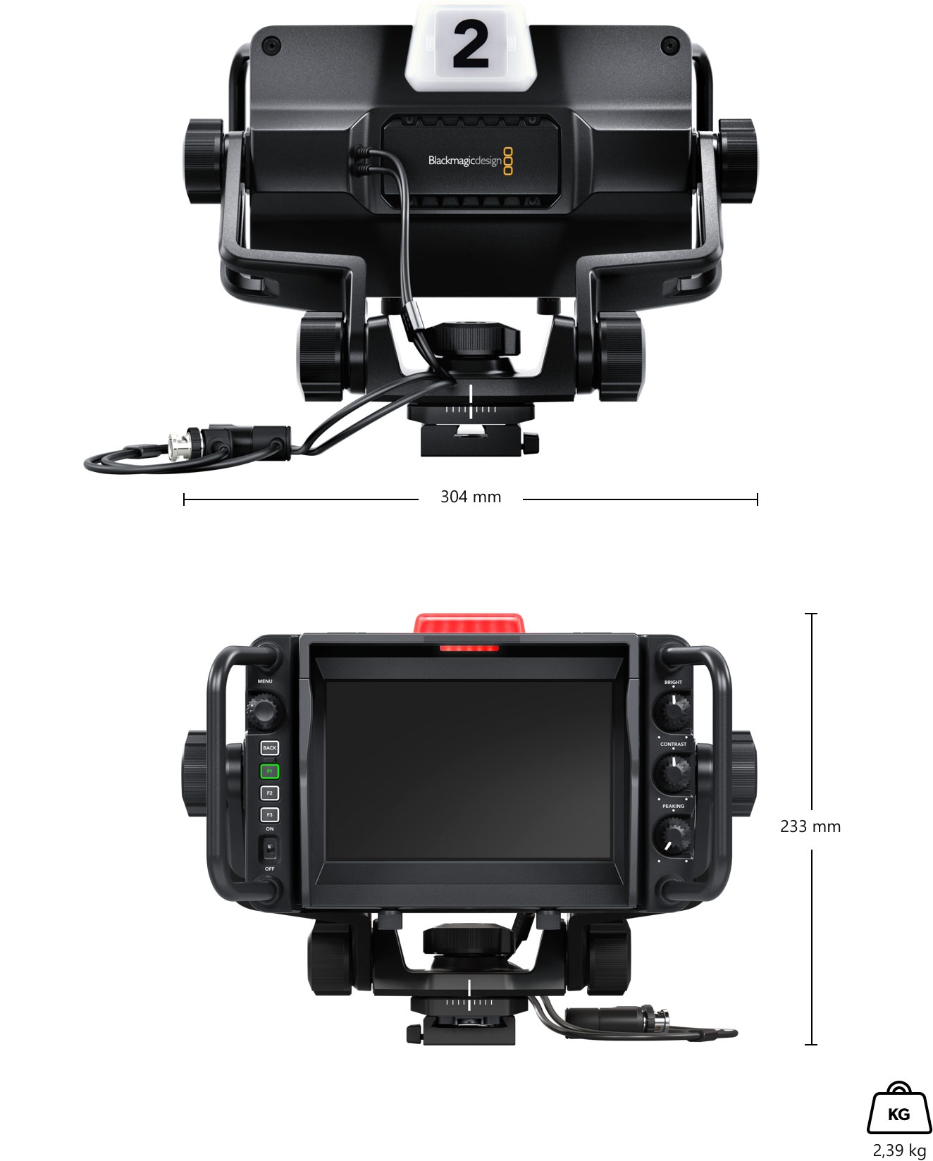 Blackmagic Design URSA Studio Viewfinder G2 – Dimenzije i težina