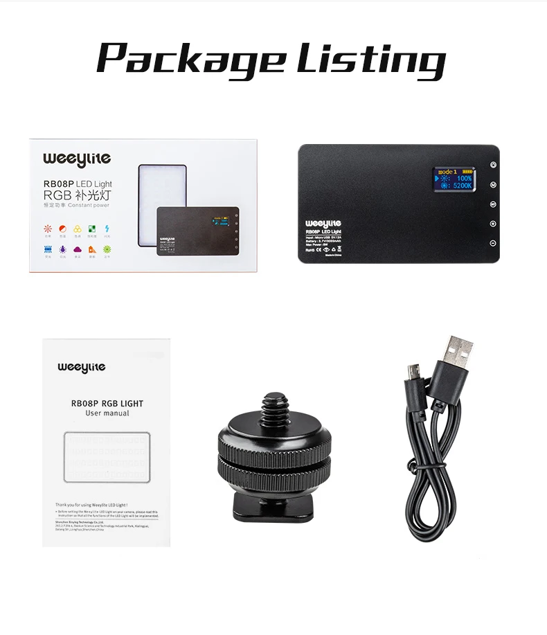 VILTROX Weeylife RB08P RGB 2500K 8500K Mini video LED svjetiljka Prijenosno dopunsko svjetlo Ugrađena baterija za snimanje telefonom kamerom|Fotografska rasvjeta| - AliExpress