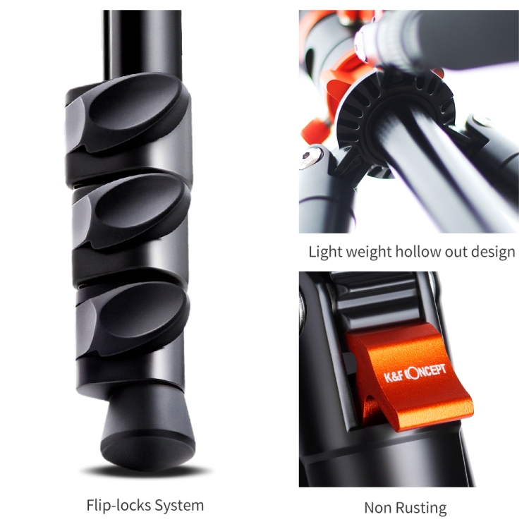 K&F CONCEPT KF09.089V1 Stativ za kameru Aluminijski stativ Monopod za Vlog za putovanja DSLR - 4