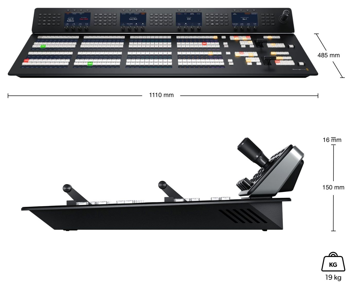 ATEM 2 M/E Advanced Panel 40 – Dimenzije