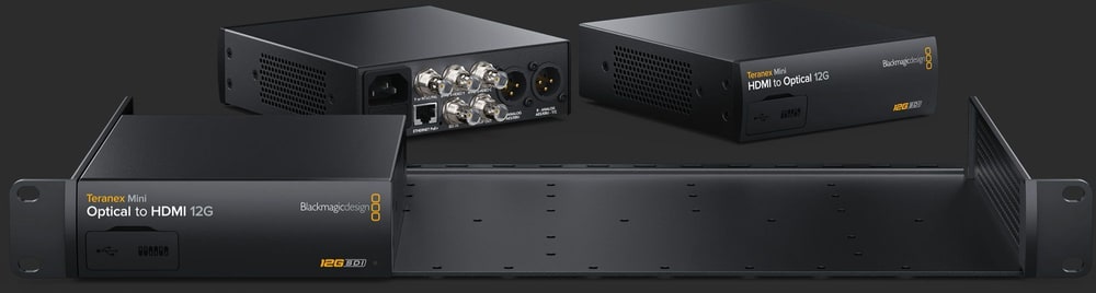 Blackmagic Universal Rack Shelf (1 RU) – Teranex Mini u racku