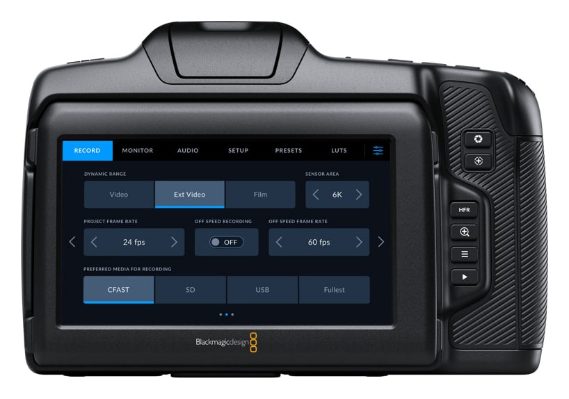 Blackmagic Pocket Cinema Camera 6K G2 – Nagibni zaslon osjetljiv na dodir od 5″