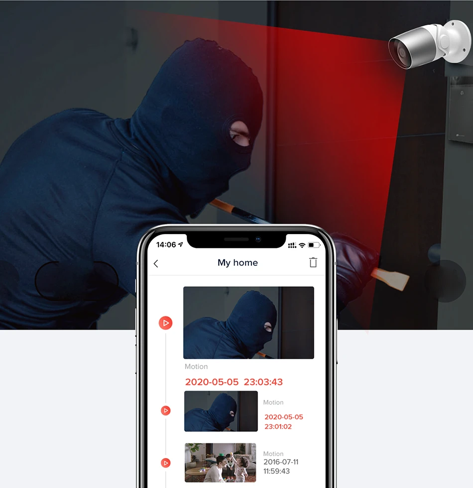 Laxihub 3MP vanjska kamera Detekcija pokreta