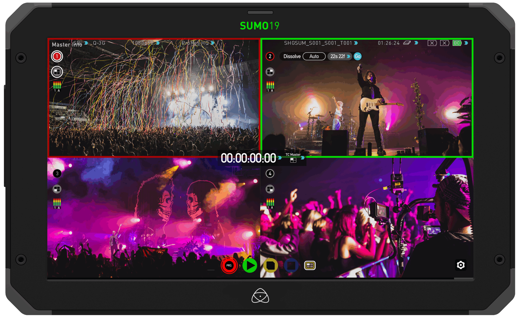 Atomos Sumo 19SE pri prebacivanju više kamera