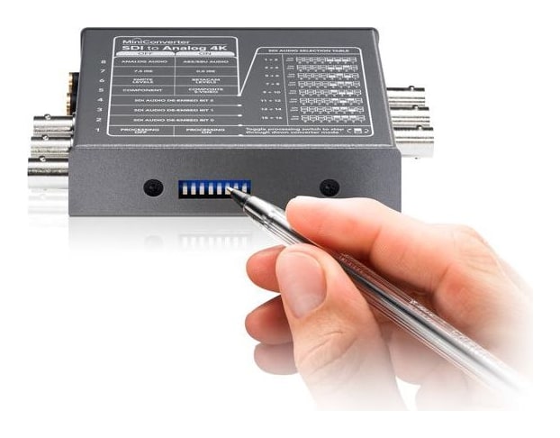 Mini Converter SDI to Analog 4K – Postavljanje mini prekidačima ili putem USB-a