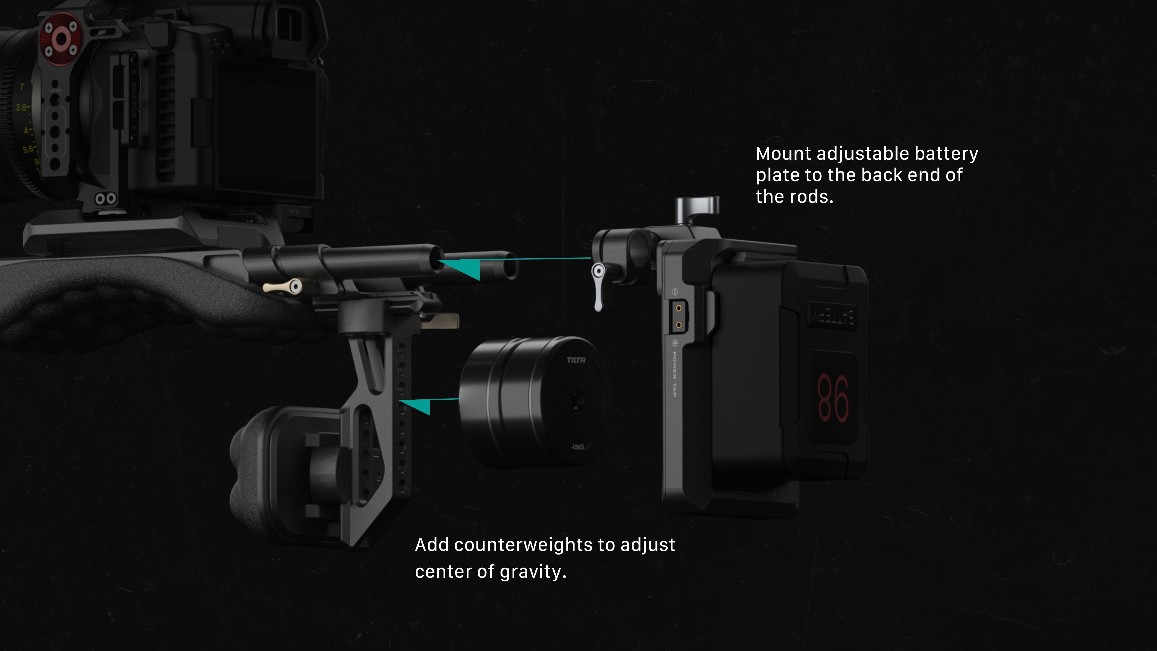 Lagana oprema za ramena Tilta - crna Tilta Lightweight Shoulder Rig - Black