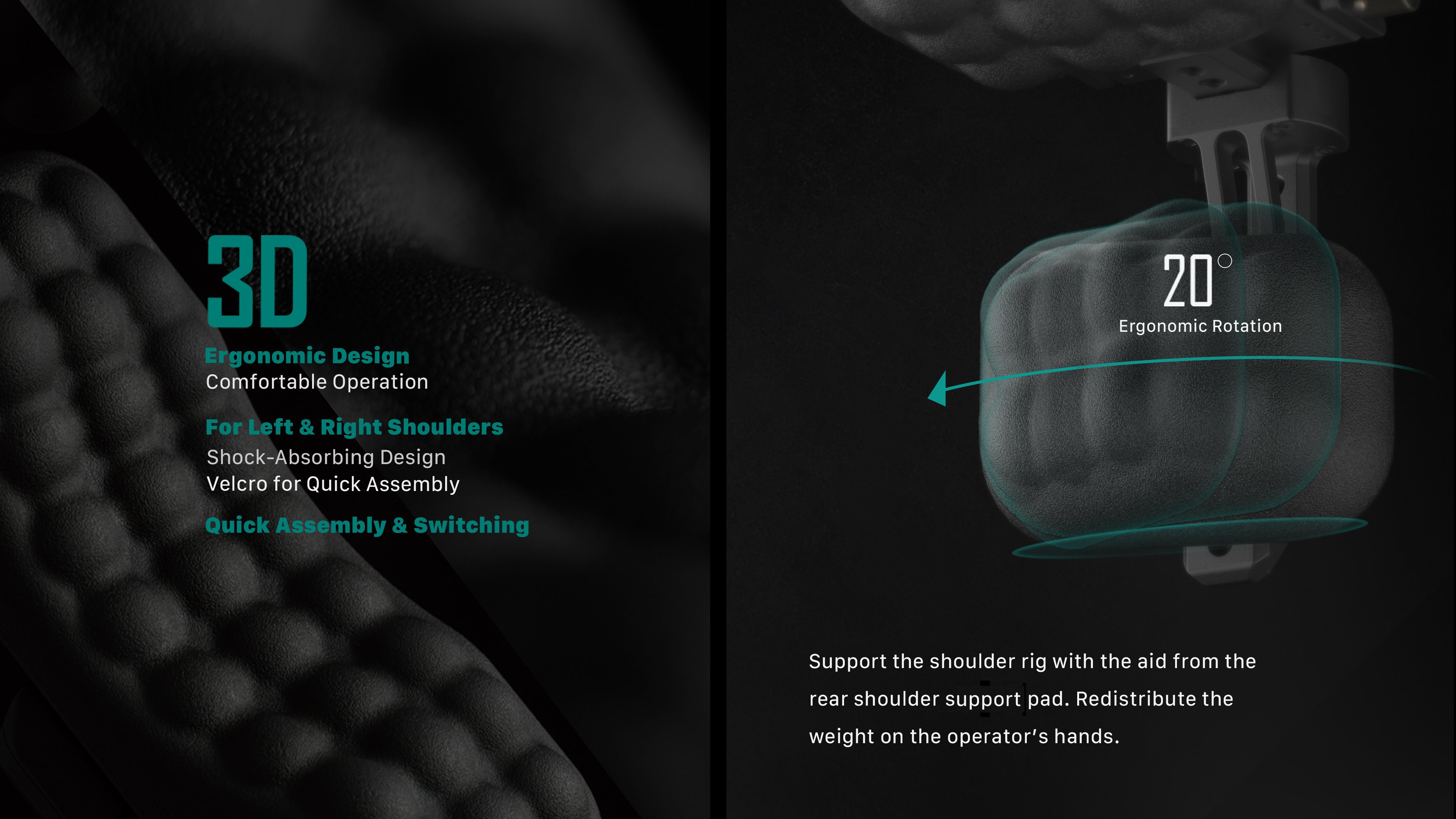 Lagana oprema za ramena Tilta - crna Tilta Lightweight Shoulder Rig - Black