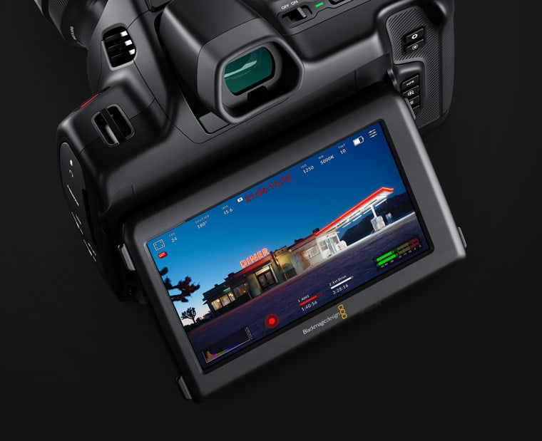 Blackmagic Cinema Camera 6K – Kontrola kadra izravno na kameri
