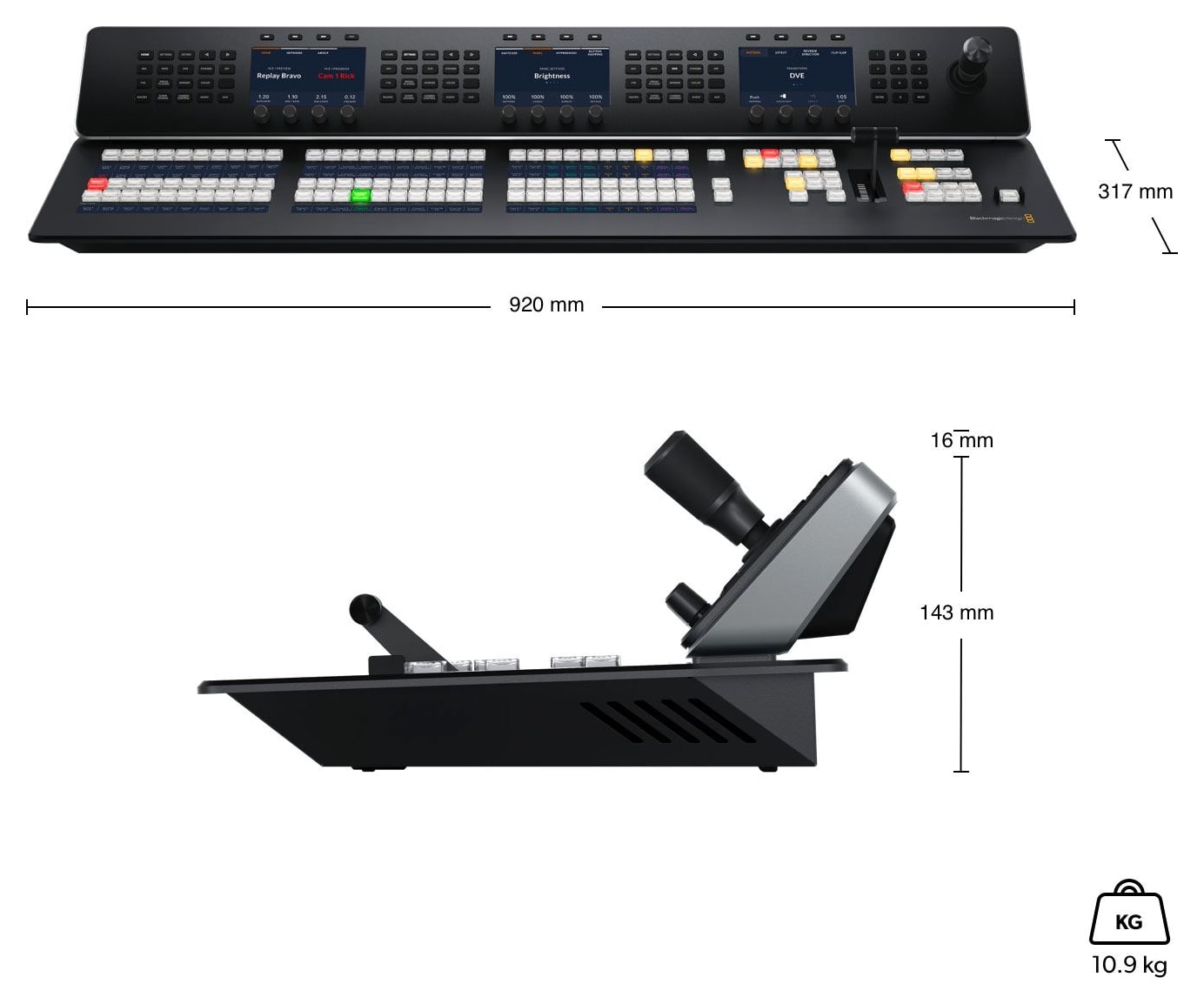 ATEM 1 M/E Advanced Panel 30 – Dimenzije