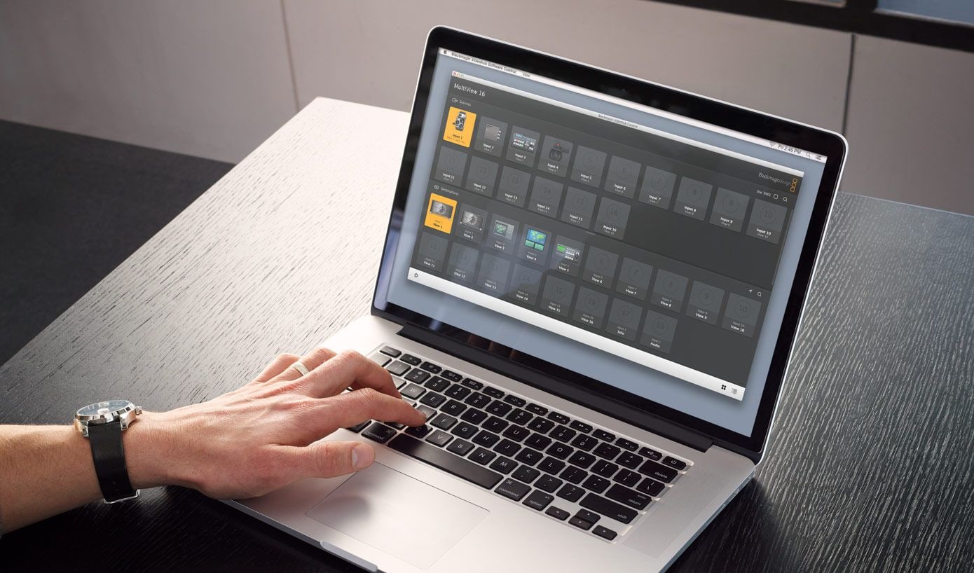 Blackmagic MultiView 16 – Prednja ploča kao kod routera