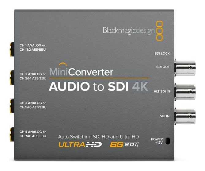 Mini Converter Audio to SDI 4K – Četiri analogna kanala ili osam AES/EBU