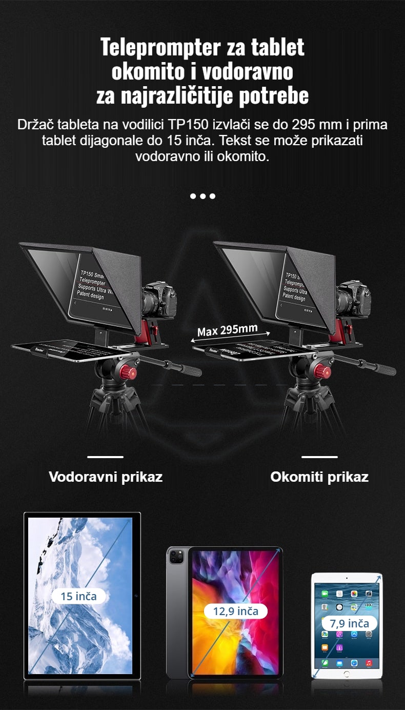 Tablet do 15 inča vodoravno ili okomito