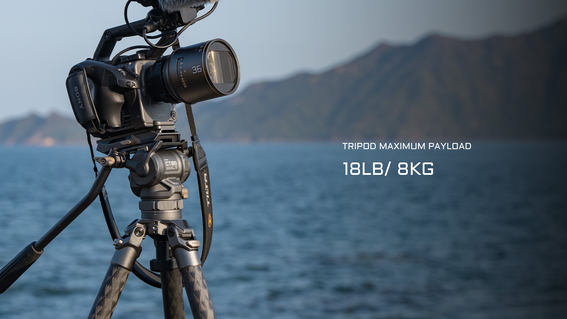 Tilta 75 mm Cine Fluid glava s trostupanjskim nogama stativa od karbonskih vlakana (8 kg) Tilta 75mm Cine Fluid Head with 3-Stage Carbon Fiber Tripod Legs (8KG)