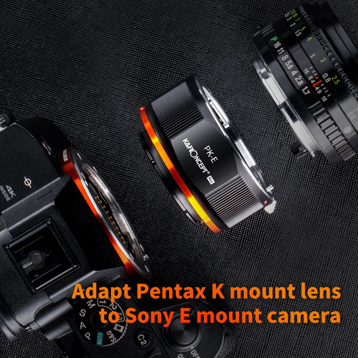 Adapter za objektive s PK K bajoneta na Sony NEX E-bajonet s dizajnom mat laka, Sony NEX-3 NEX-3C NEX-3N NEX-5 NEX-5C NEX-5N NEX-5R NEX-5T