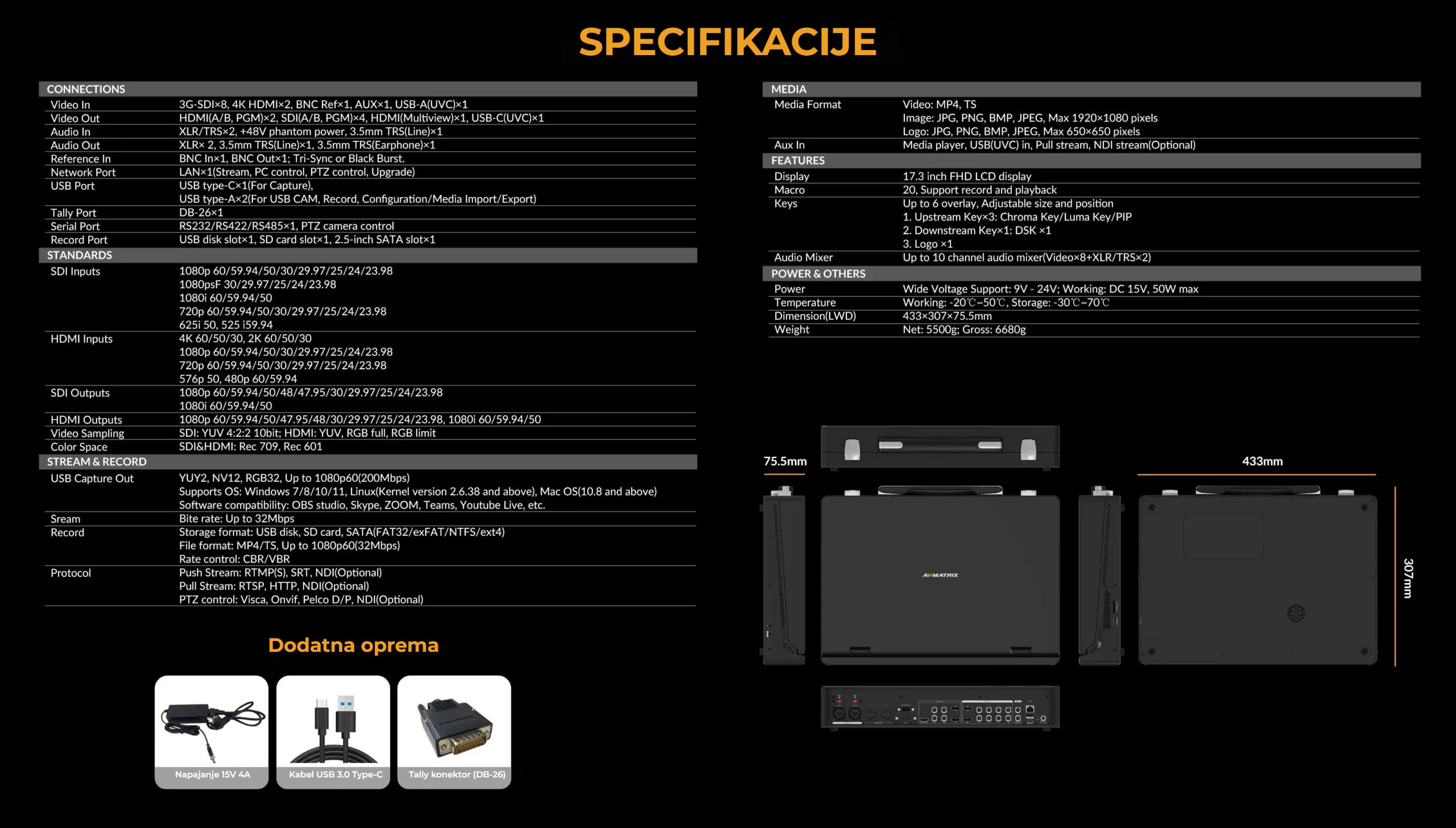 AVMATRIX Shark S8X Plus NDI