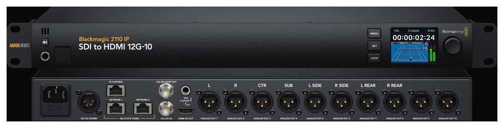 Blackmagic 2110 IP SDI to HDMI 12G-10 – Deset izlaza za prostorni zvuk