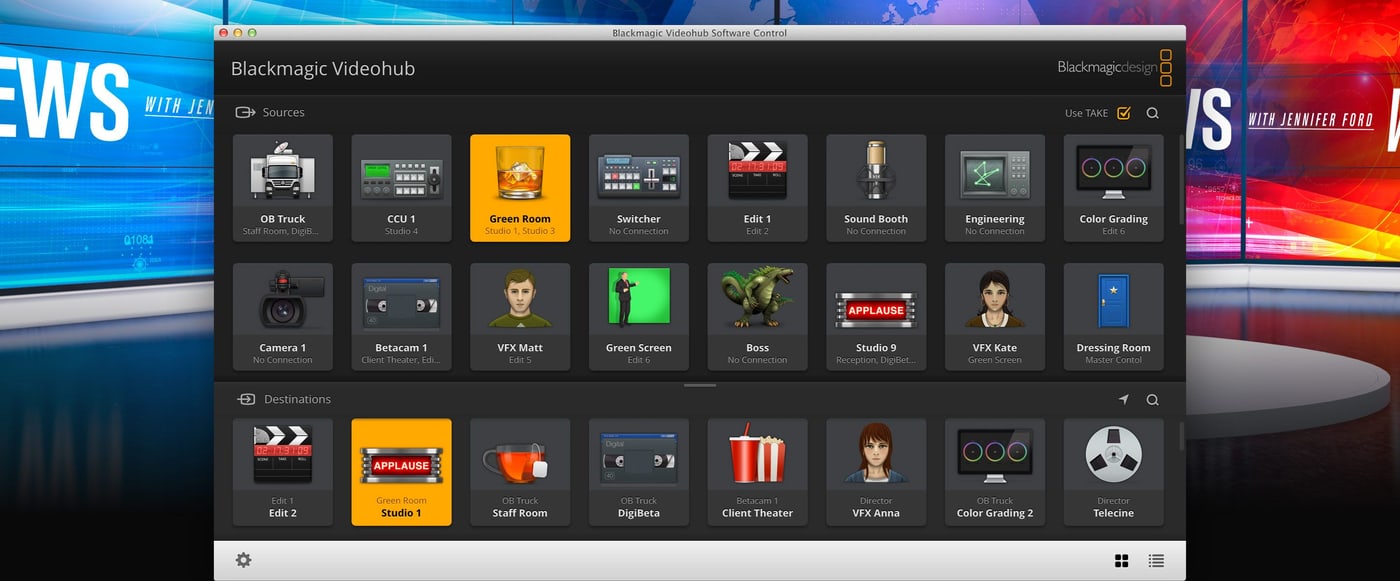 Blackmagic Videohub Mini 8x4 12G – Upravljanje s Maca, Windowsa i iPada