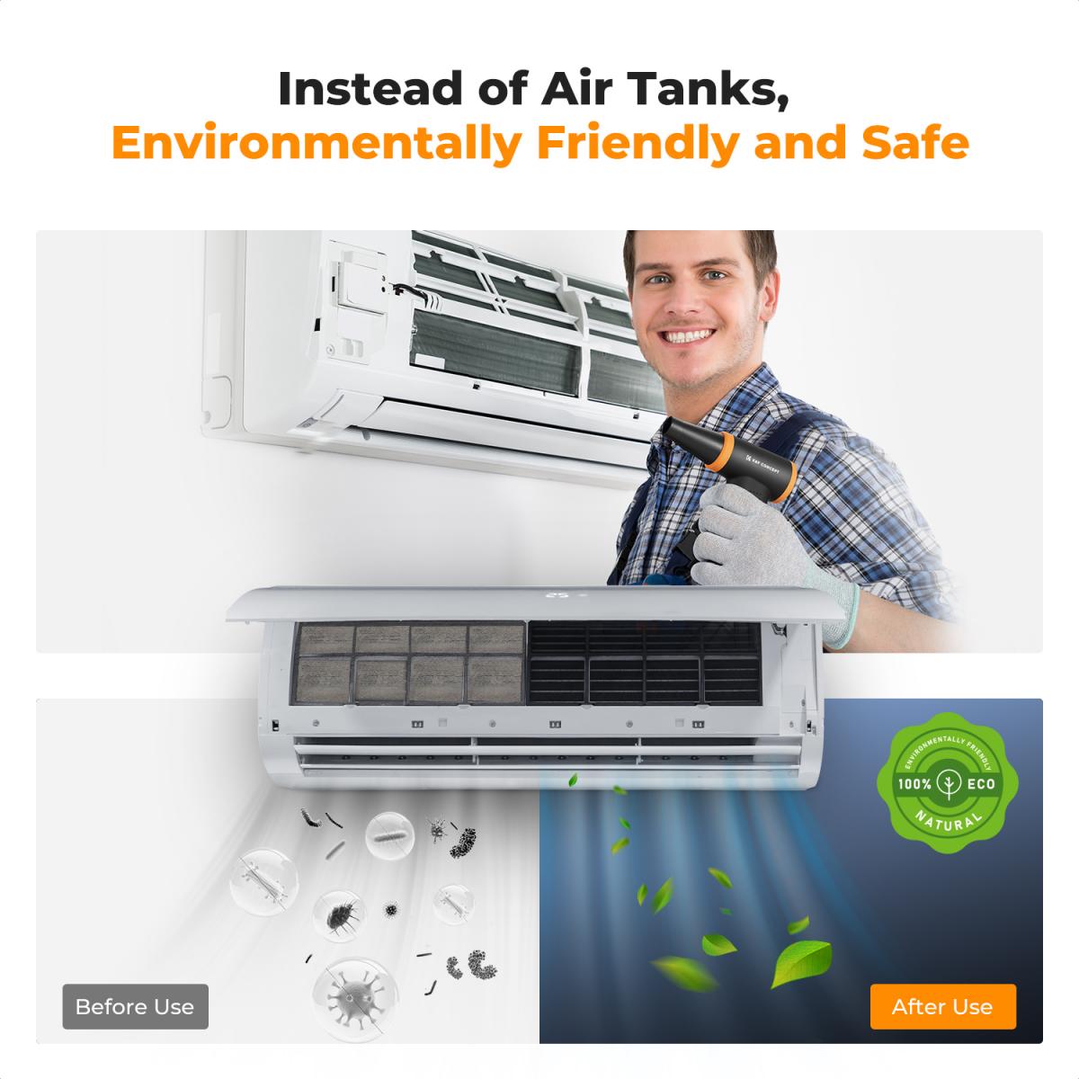 K&F Concept 12-1 čistač prašine bez četkica, podesiv u 3 brzine, super snaga vjetra, punjiv i prijenosan, za dubinsko čišćenje računala, tipkovnice, sušenje automobila, kućno čišćenje - zamjena za boce komprimiranog zraka