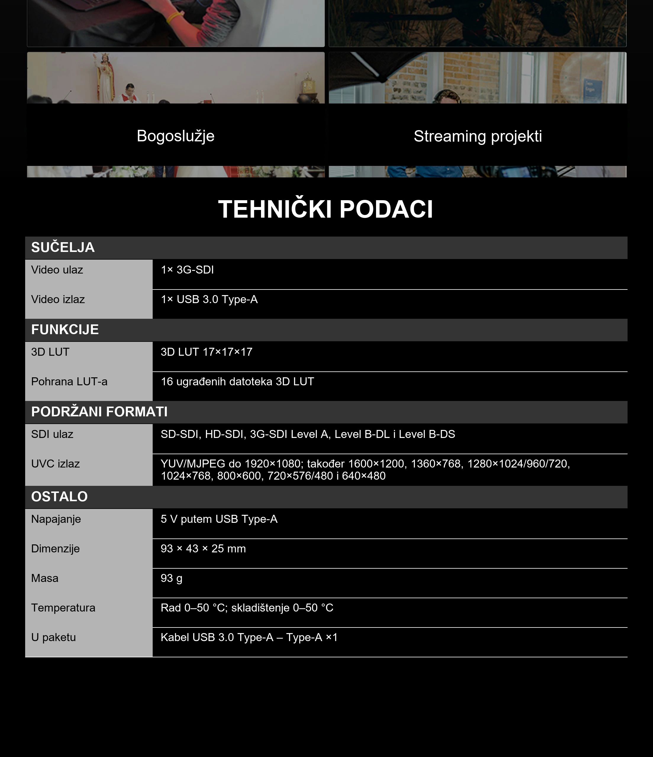 12-bitna obrada i ugrađeni 3D LUT