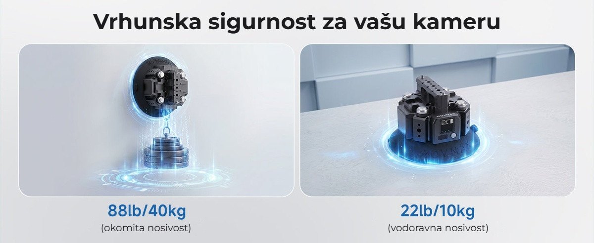 Nosivost 40 kg okomito i 10 kg vodoravno