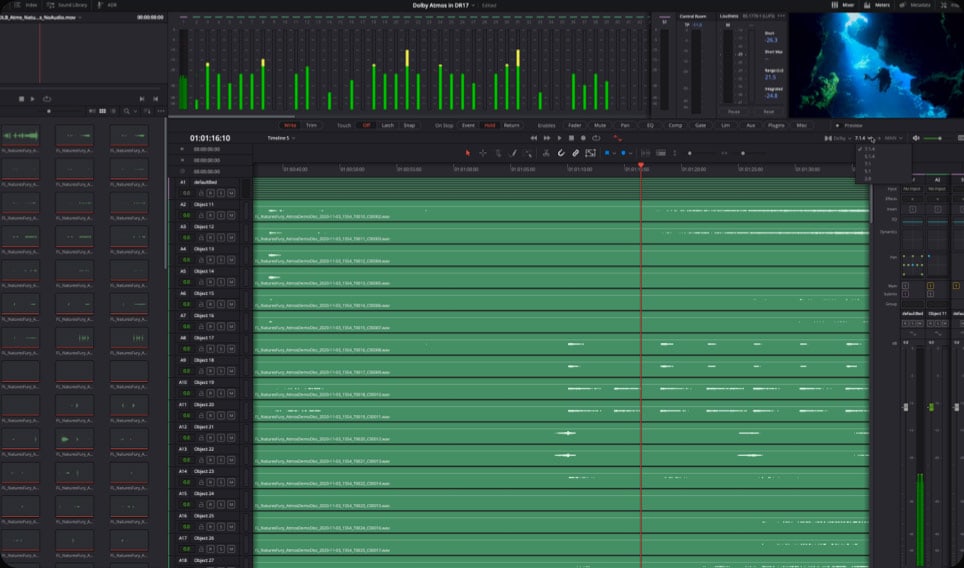 DaVinci Resolve Studio – Prostorni zvuk i Dolby Atmos