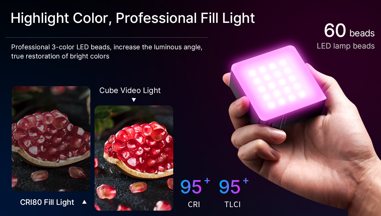Ulanzi VL49 Pro punjiva mini RGB svjetiljka
