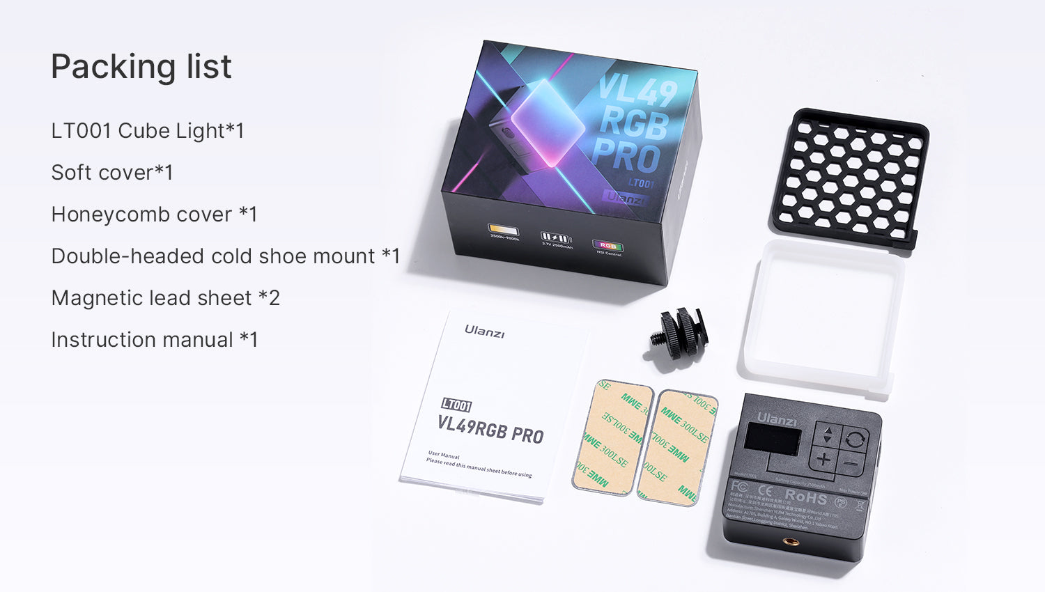 Ulanzi VL49 Pro punjiva mini RGB svjetiljka