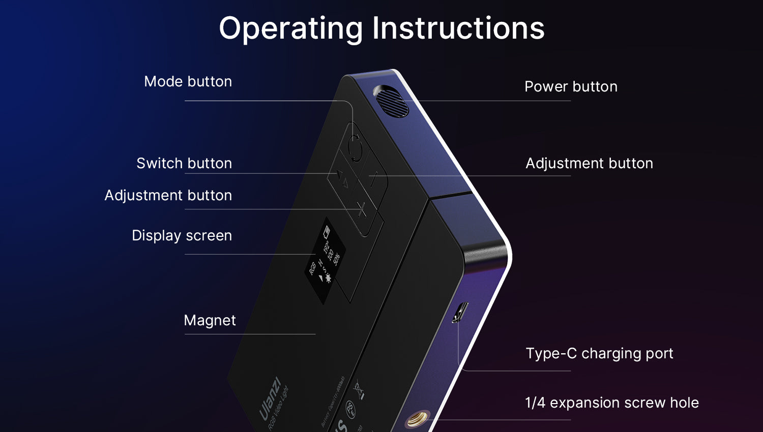 Ulanzi LT002 ​​7" RGB LED video svjetlo