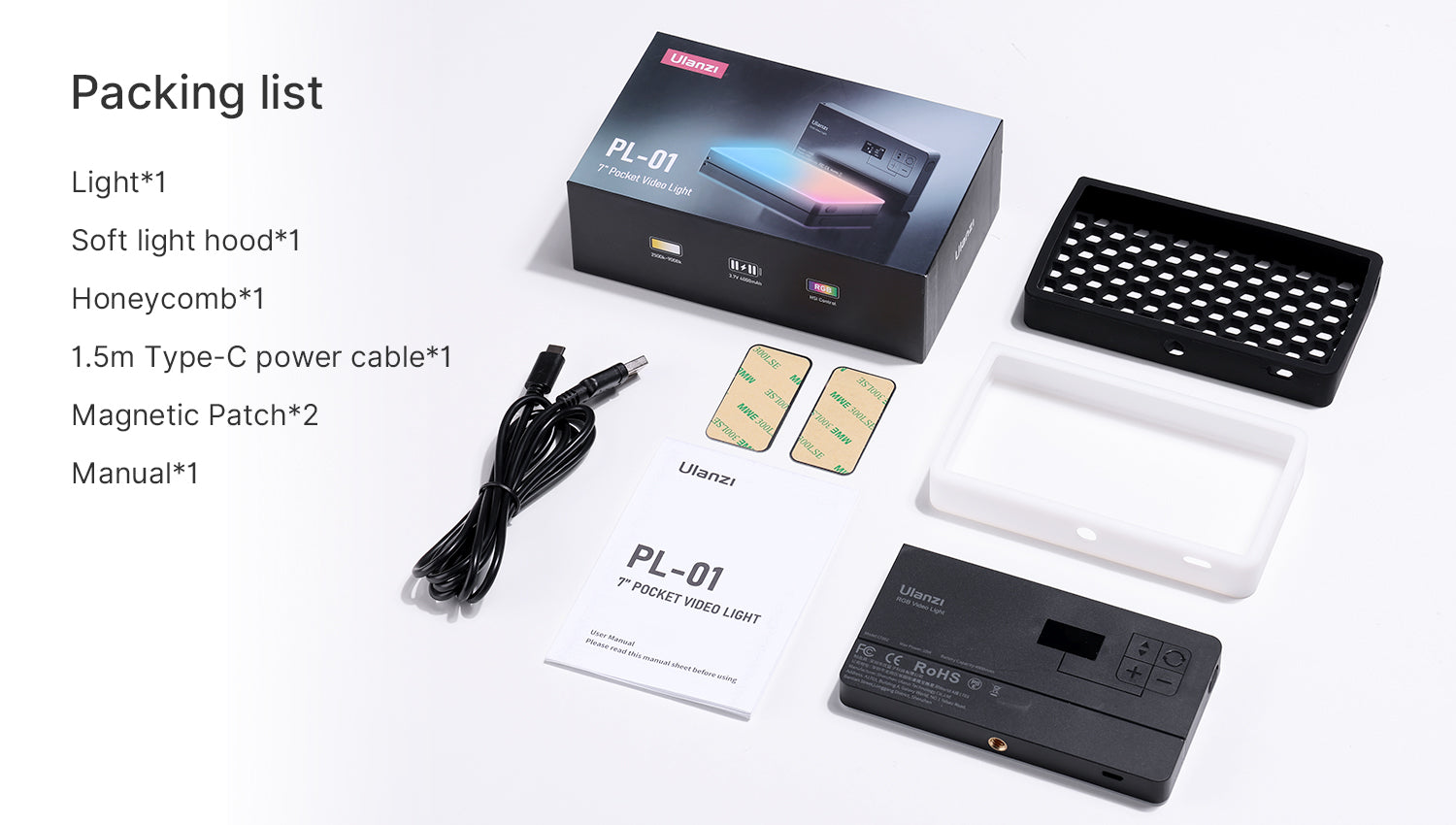 Ulanzi LT002 ​​7" RGB LED video svjetlo