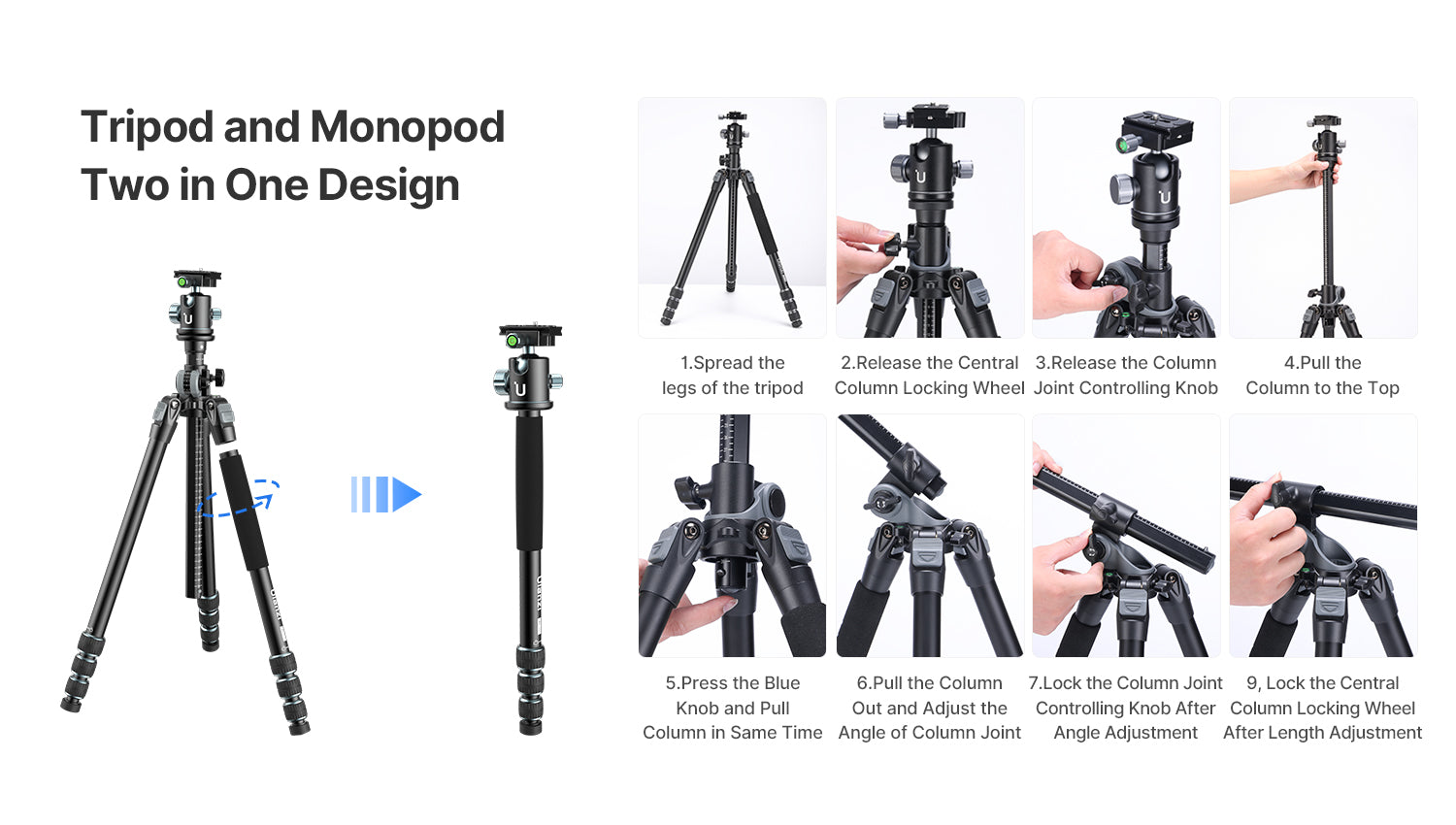 Ulanzi MT-59 vi&scaron;enamjenski monopod za kameru od legure aluminija