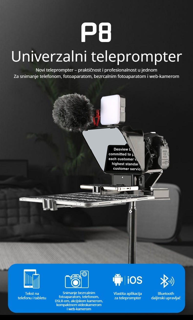 Jedan teleprompter za telefon i fotoaparat