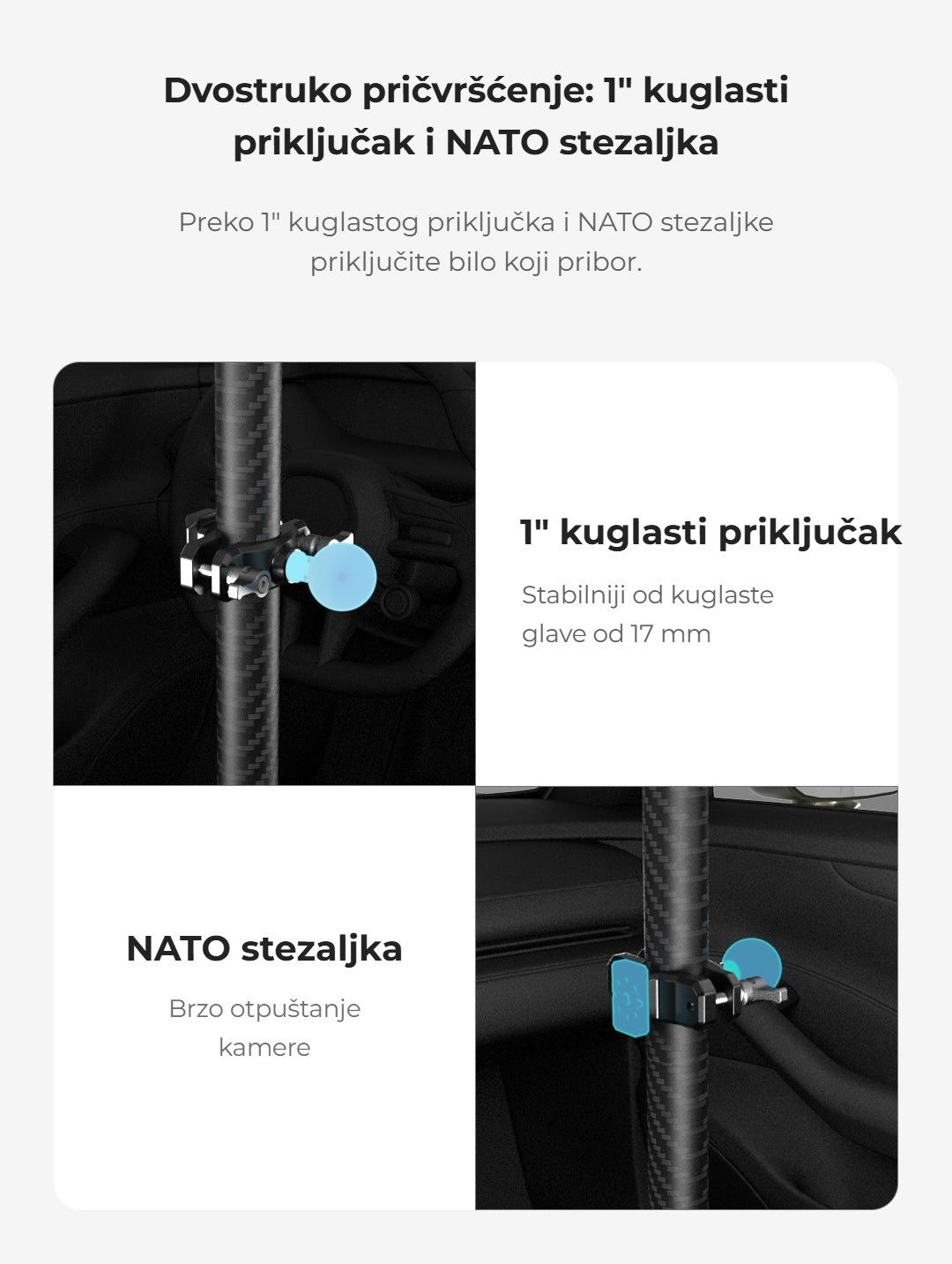 Kuglasti priključak 1″ i NATO stezaljka