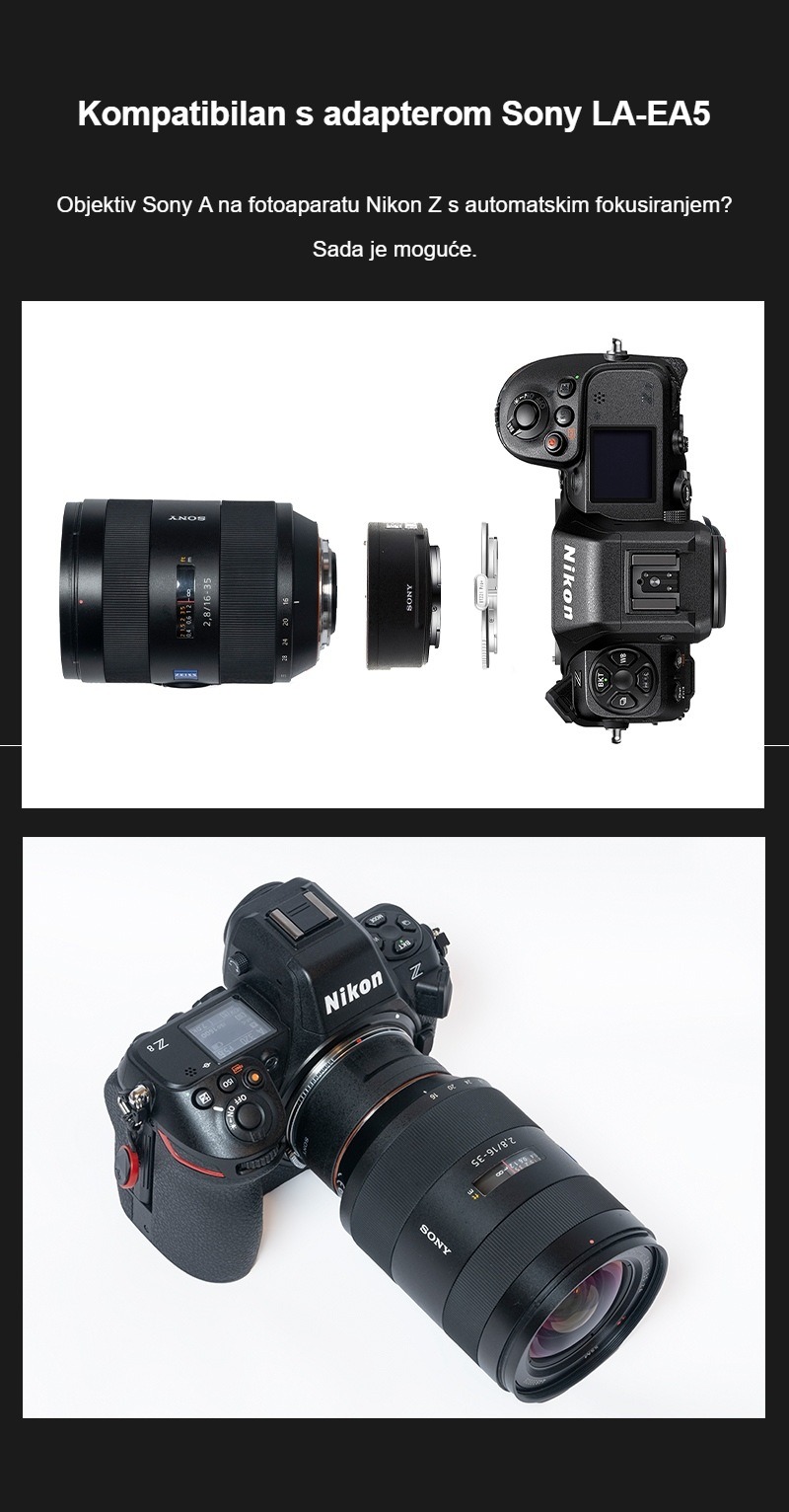 Megadap ETZ21 Pro+ – Objektivi Sony A preko adaptera Sony LA-EA5