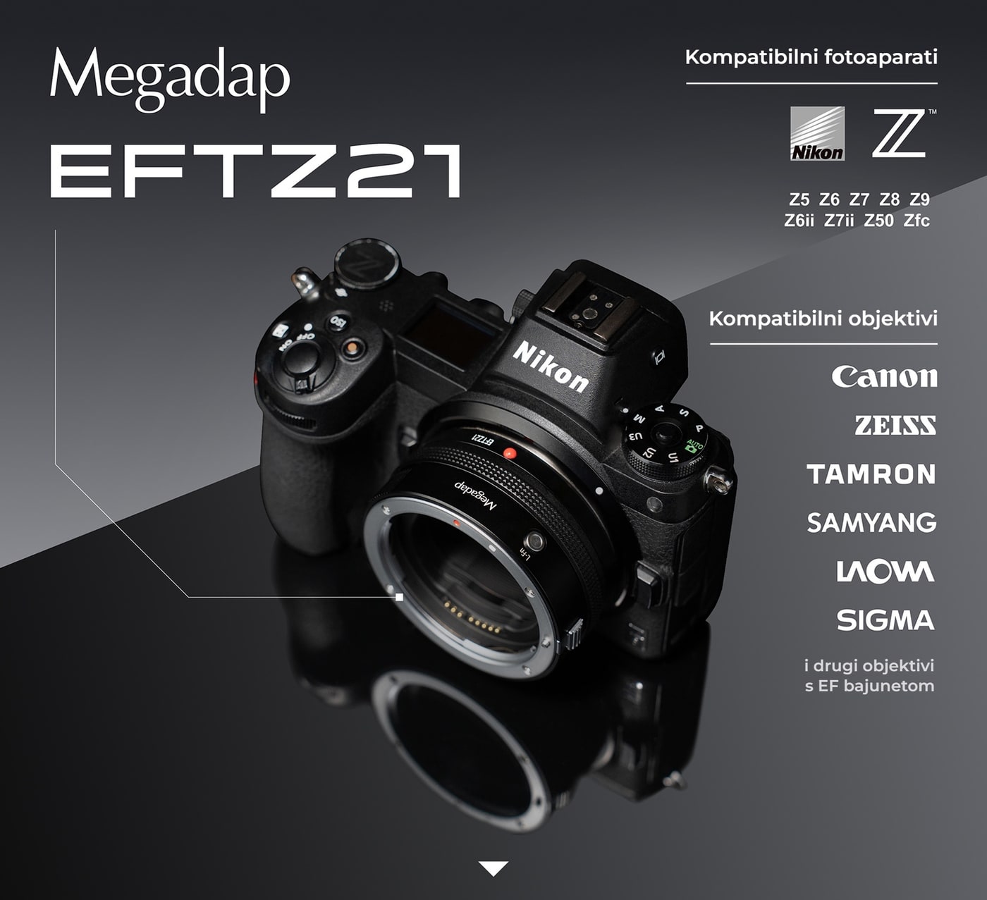 Megadap EFTZ21 – Kompatibilni fotoaparati i objektivi