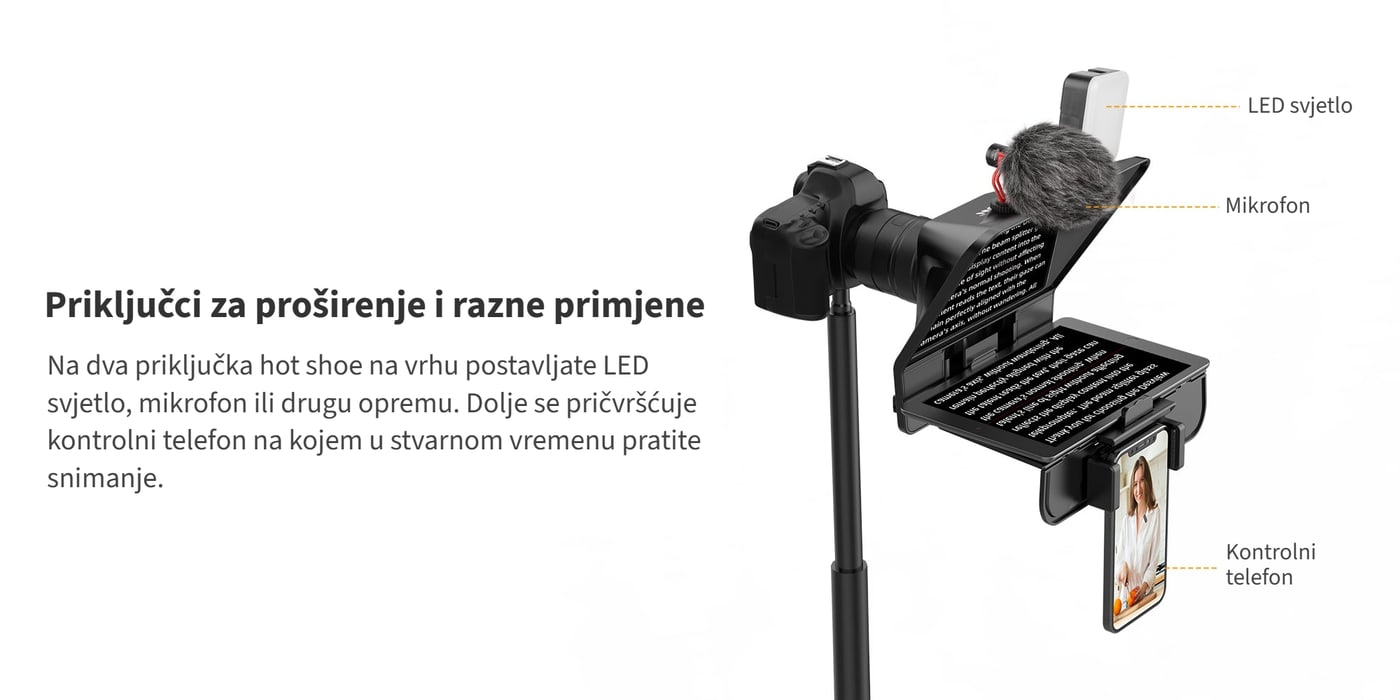 Dva priključka hot shoe i kontrolni telefon