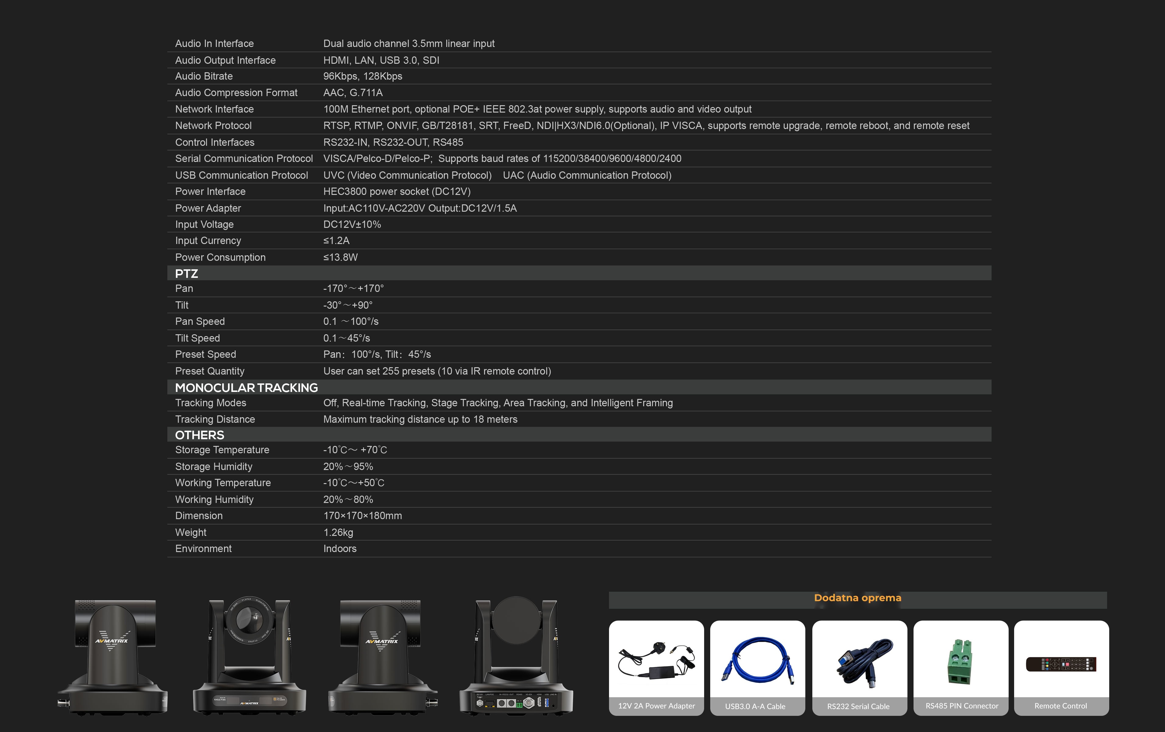 AVMatrix PTZ Camera EAGLE P20A-NDI