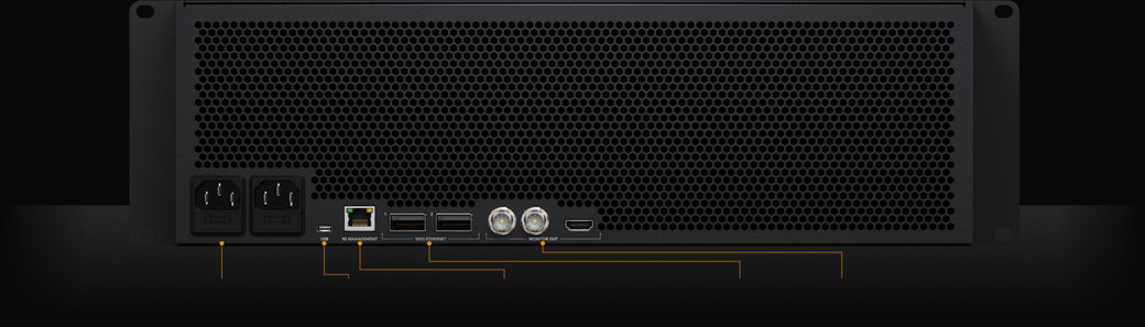 Prednja i stražnja ploča uređaja Blackmagic Media Dock Ultra