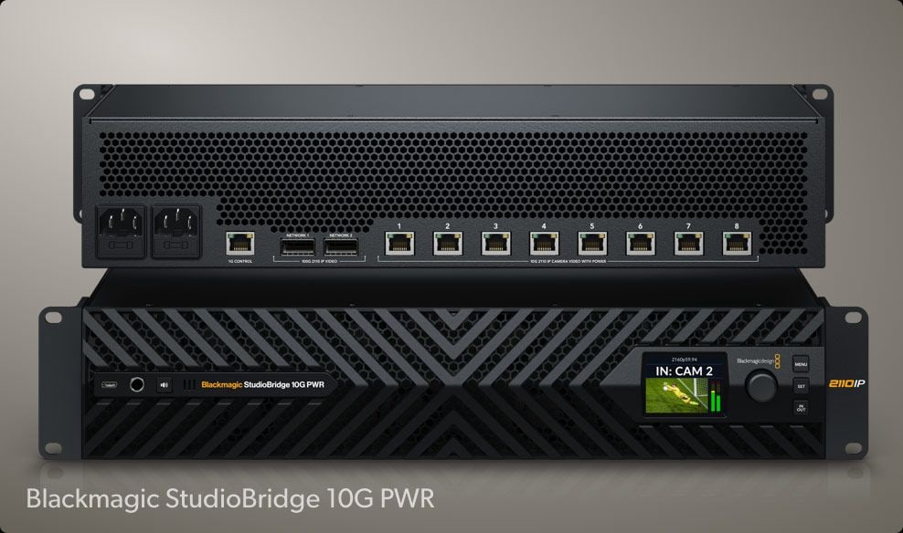 HyperDeck ISO Recorder 100G – 10G IP video preko Blackmagic StudioBridge 10G PWR