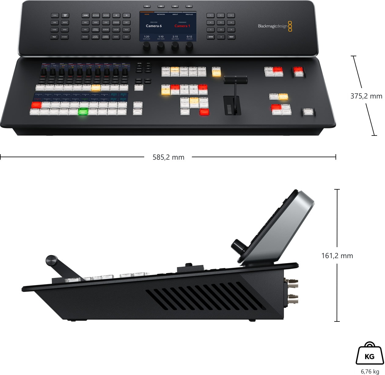 ATEM Television Studio HD8 – Dimenzije i masa