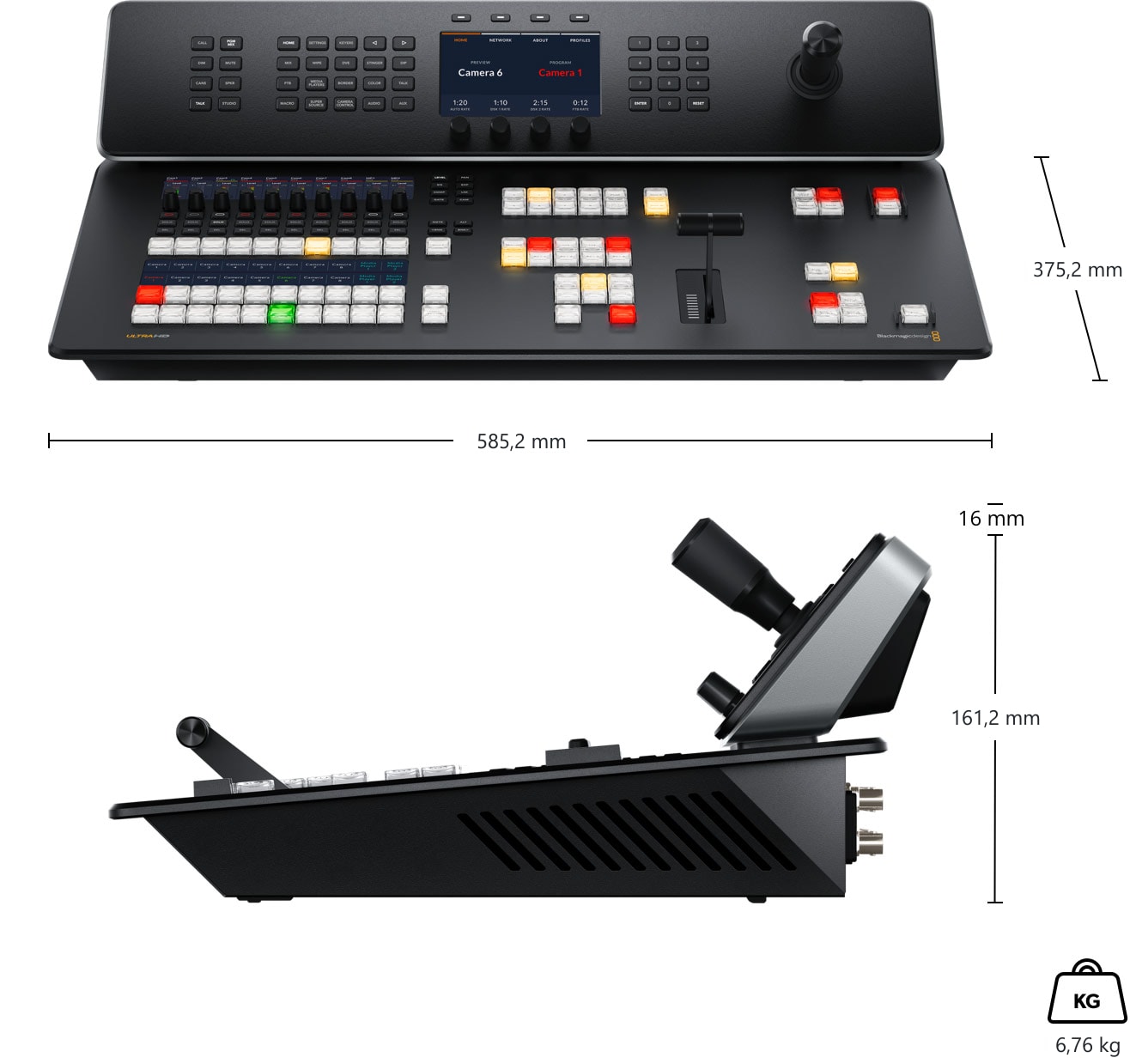 ATEM Television Studio 4K8 – Dimenzije i masa