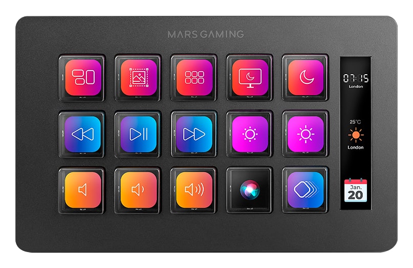 Mars Gaming MSD-ONE – 15 prilagodljivih LCD tipki