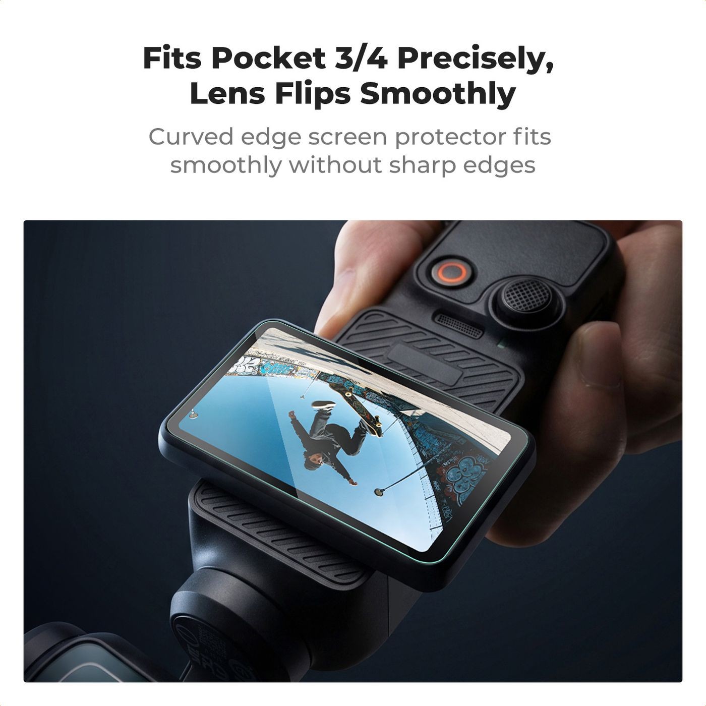 Tvrzené sklo pro DJI Osmo Pocket 3/4 v použití